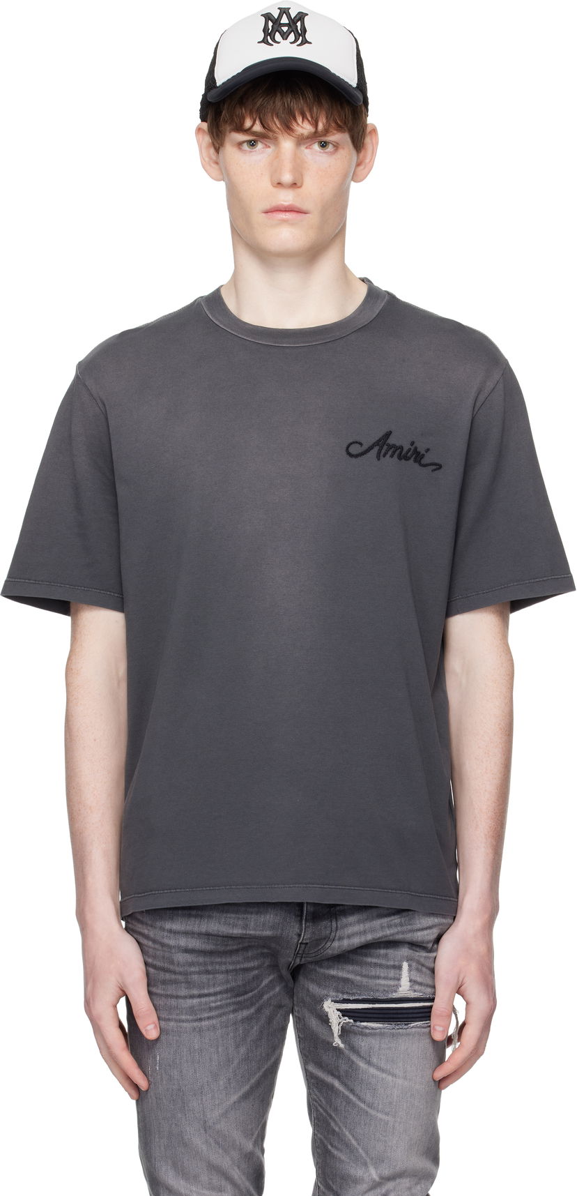 Majica kratkih rukava AMIRI AMIRI Bleach Bandana Patch T-Shirt Siva | AMJYTE1197
