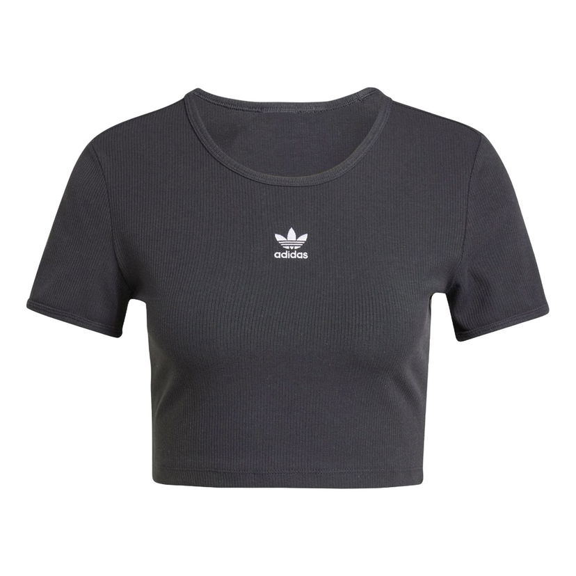 Crop top adidas Originals Essentials Ribbed Crop T-Shirt Siva | IY9664