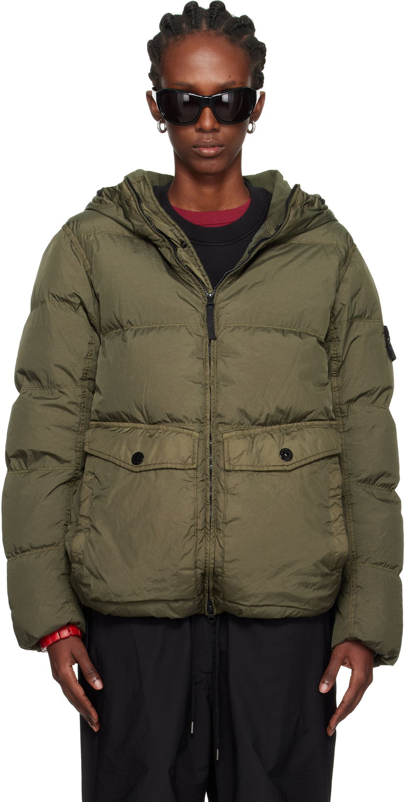 Pernata jakna Stone Island Stone Island Crinkle Reps Recycled Nylon Down Jacket Zelena | K2S15 4100011 S0A23