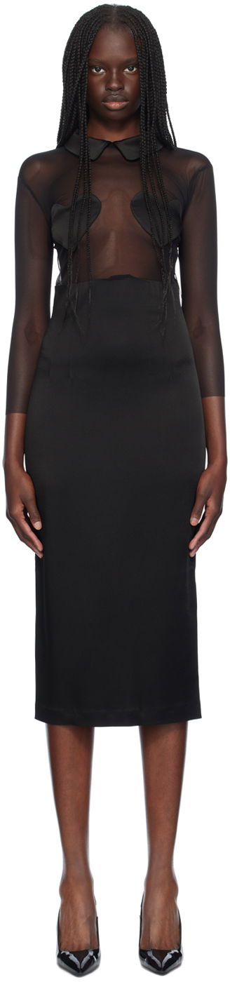 Haljina Blumarine Heart Detail Midi Dress Crna | A444A212A