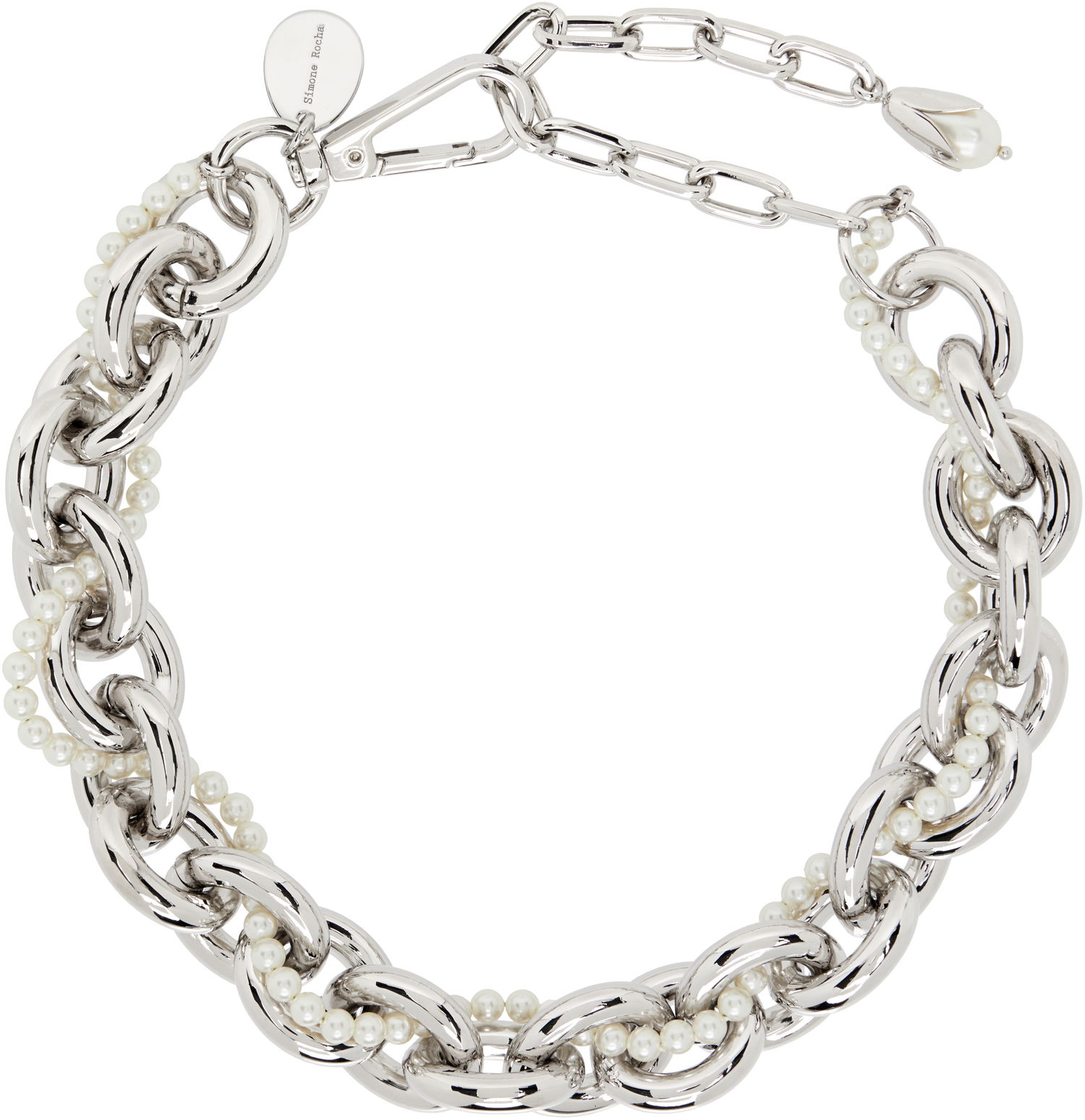 Ogrlica Simone Rocha Pearl & Chain Choker Necklace Metalik | NKS94 0904, 0