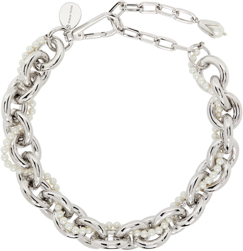 Ogrlica Simone Rocha Pearl & Chain Choker Necklace Metalik | NKS94 0904