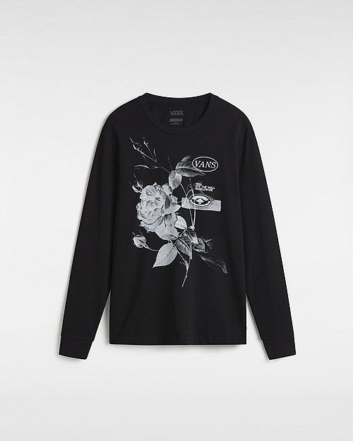 Majica kratkih rukava Vans Long Sleeve Damask T-shirt Crna | VN000JUGBLK