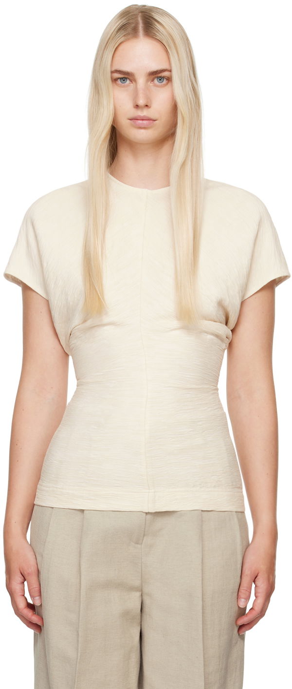 Majica kratkih rukava TOTEME Women's Slouch Waist Blouse Bijela | 243-WRT0331-FB0199