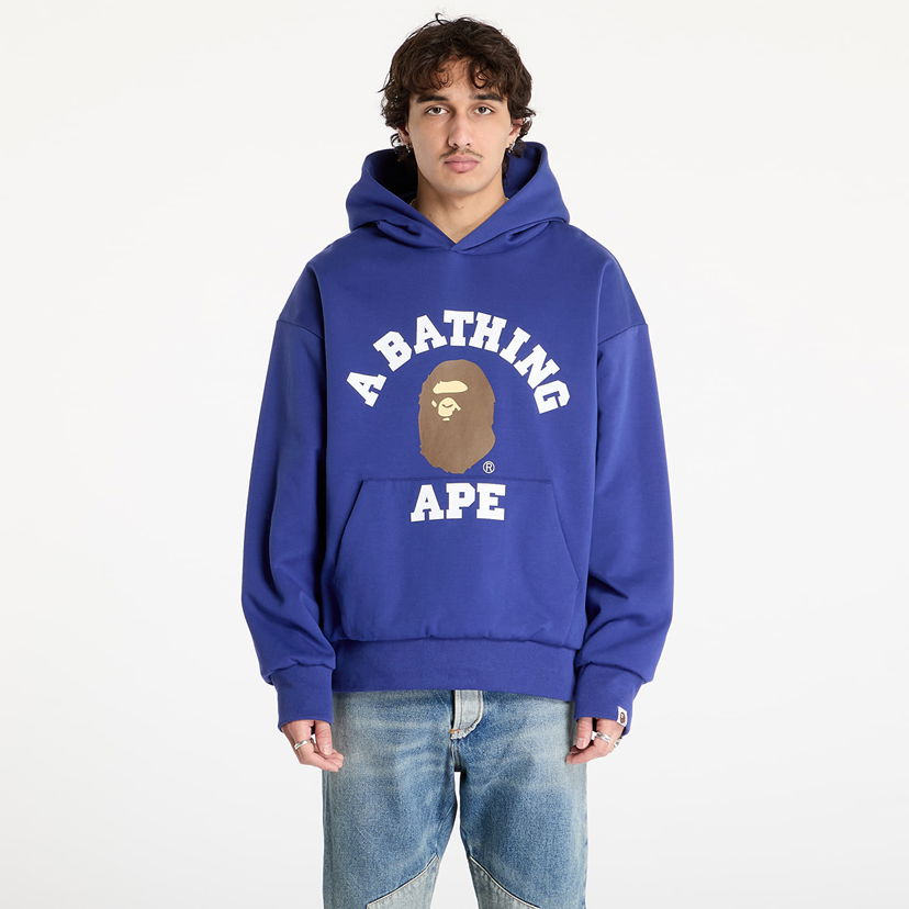 Dukserice BAPE College Puffy Relaxed Fit Pullover Hoodie Plava | 001PPK801012M BLU
