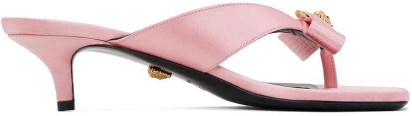 Dodaci Versace Versace Gianni Ribbon Low Satin Mules Ružičasta | 1013017_1A00619_1PG4V