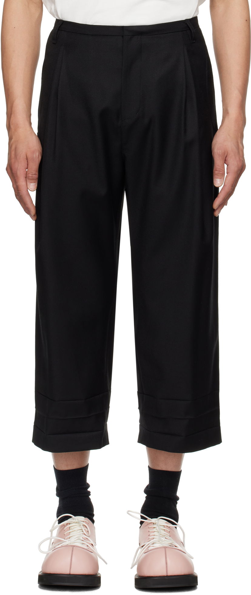 Hlače ADER ERROR ADER error Product. 82 Cropped Trousers Crna | BO01SSSA0205BK