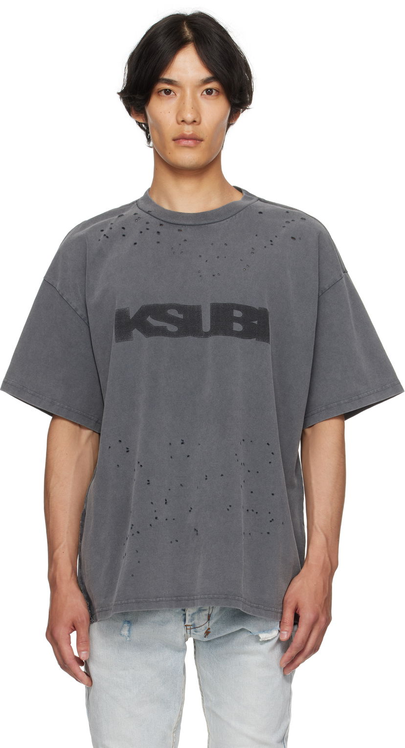 Majica kratkih rukava Ksubi Ksubi Ekcess Blasted T-Shirt Siva | MPF25TE025