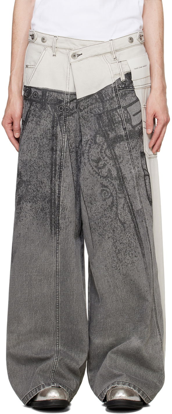 Jeans Feng Chen Wang Feng Chen Wang Paneled Jeans Siva | FUF18TR07