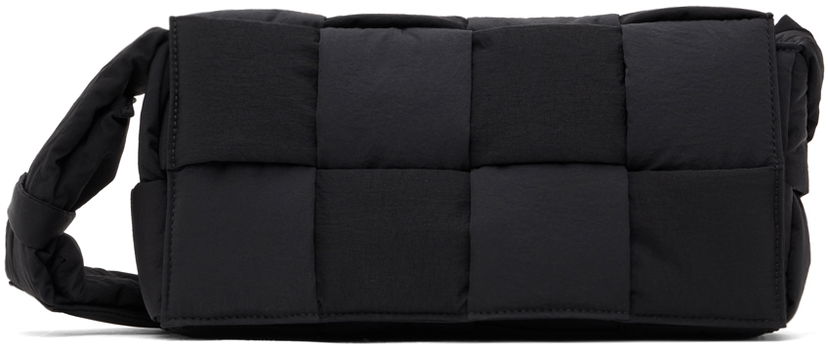 Torba za rame Bottega Veneta Bottega Veneta Padded Cassette Messenger Bag Crna | 749878 VBO81