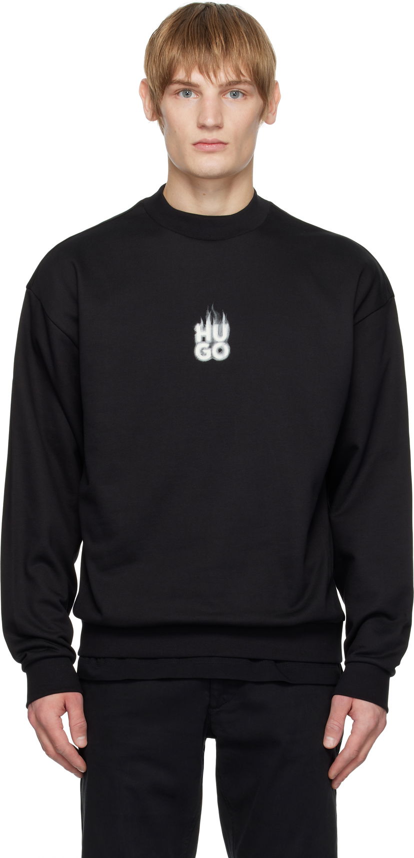 Dukserice BOSS Flame Logo Sweatshirt Crna | 50530427