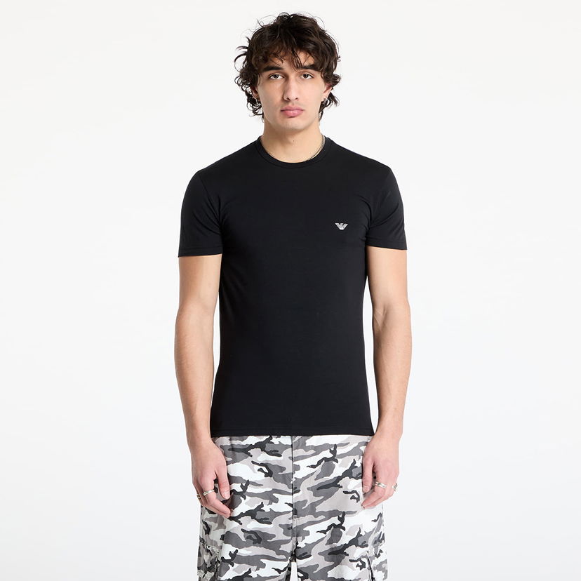 Majica kratkih rukava Emporio Armani Knit Crew Neck T-Shirt Crna | 111971 4F526 00020