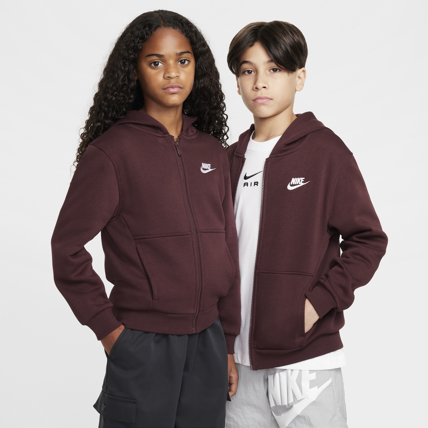 Dukserice Nike Nike Sportswear Club Fleece Full-Zip Hoodie Tamnocrvena | FD3004-652, 0