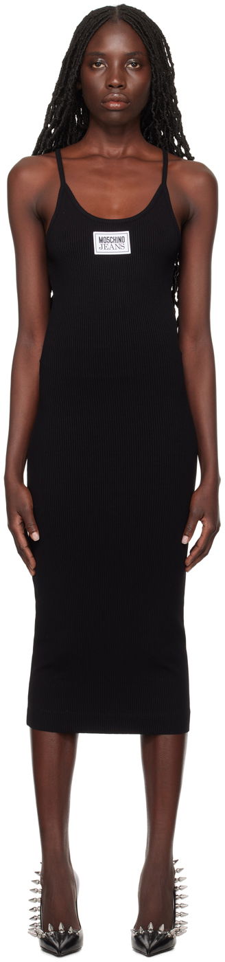 Haljina Moschino Moschino Jeans Patch Midi Dress Crna | 0417 3259