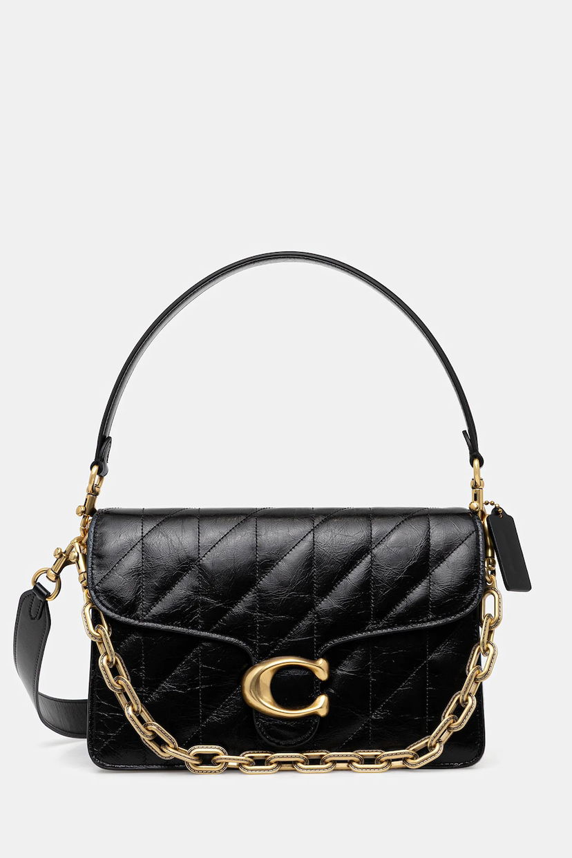 Torba za rame Coach Tabby Quilted Leather Shoulder Bag Crna | CAF55