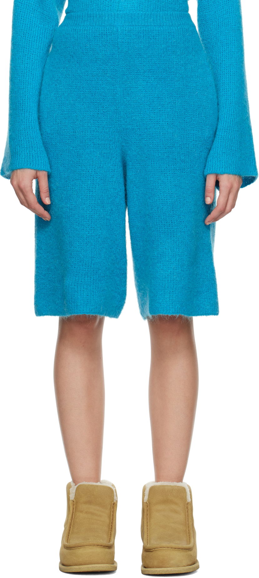 Kratke hlače JW Anderson Knitted Shorts Plava | KW1287-YN0314