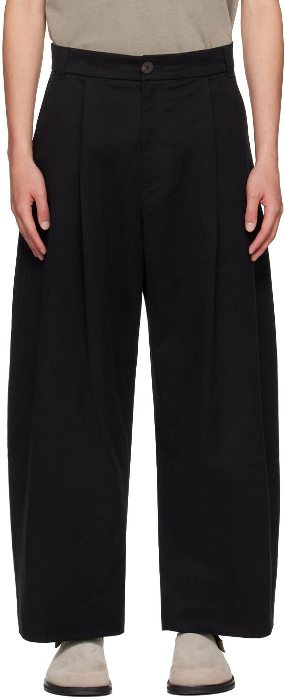 Hlače Studio Nicholson Studio Nicholson Pleated Trousers Crna | SORTE SNM - 351 -
