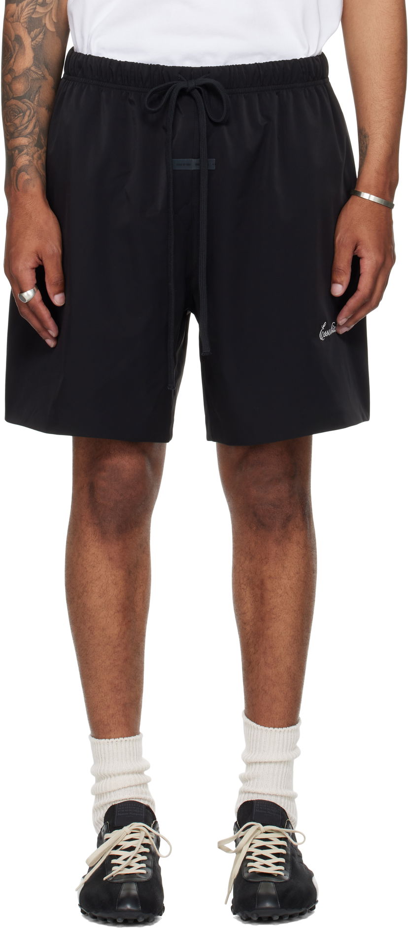 Kratke hlače Fear of God ESSENTIALS Sporty Soccer Shorts Crna | 160SP254510F