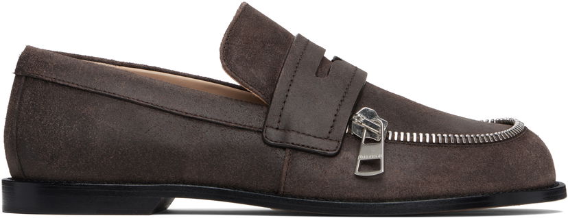 Tenisice i cipele JW Anderson Suede Zipper Biker Loafers Smeđa | MC0002-LA0319