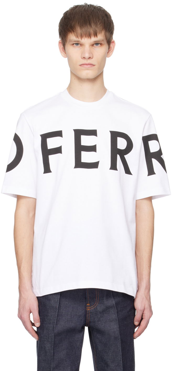 Majica kratkih rukava FERRAGAMO Printed T-Shirt Bijela | 771468