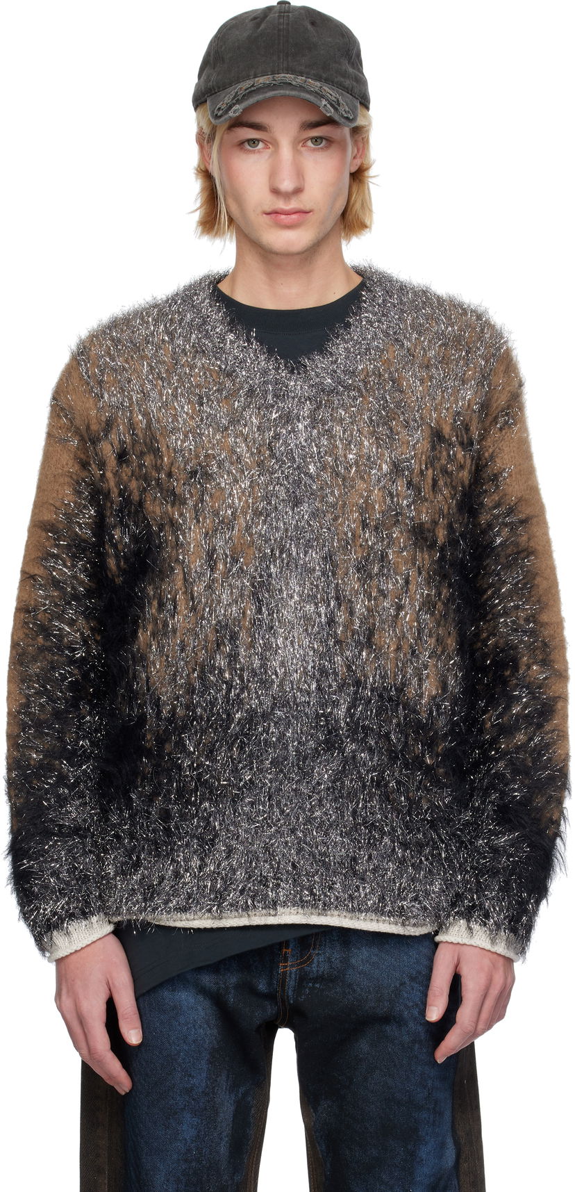 Džemper Y/PROJECT Hairy Gradient Sweater Smeđa | 206SW012