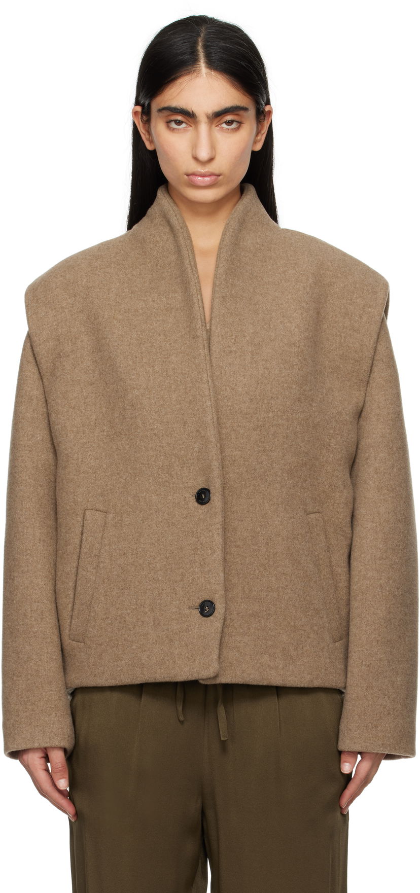 Jakna ISABEL MARANT Isabel Marant Drogo Wool Jacket Smeđa | VE0040FC-B1D03I