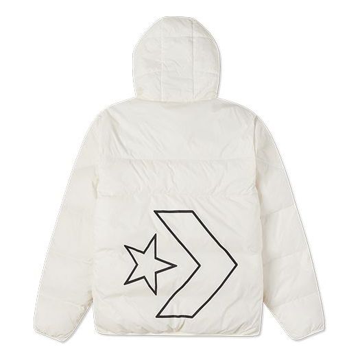 Pernata jakna Converse Classic Casual Hooded Down Jacket Bijela | 10023695-281