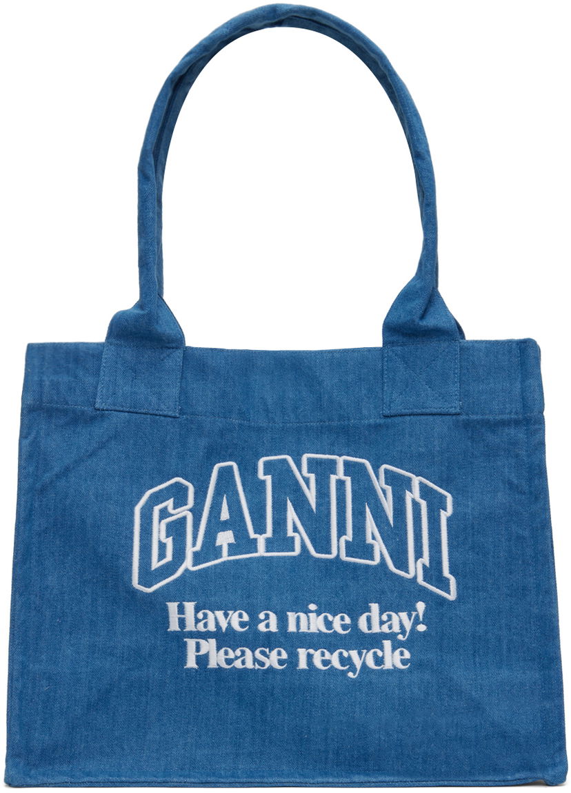 Tote bag GANNI GANNI Large Easy Tote Bag Plava | A5599