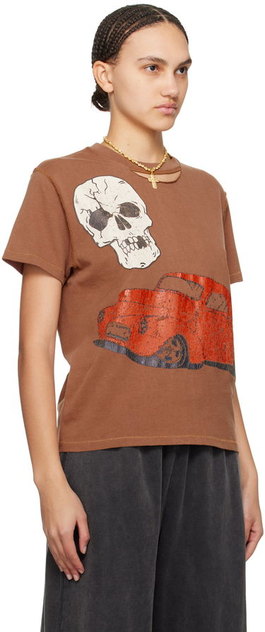 Majica kratkih rukava ERL ERL Skull & Car Graphic T-Shirt Smeđa | ERL08T005, 1
