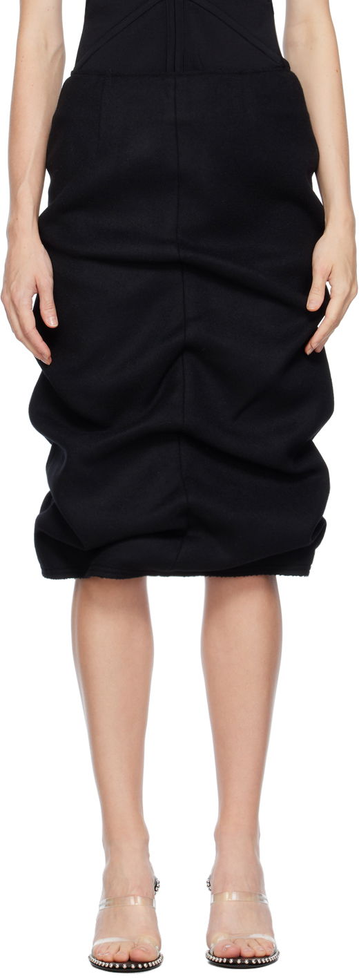 Suknja We11done We11done Tucked Midi Skirt Crna | WD-SK3-23-211-W-BK