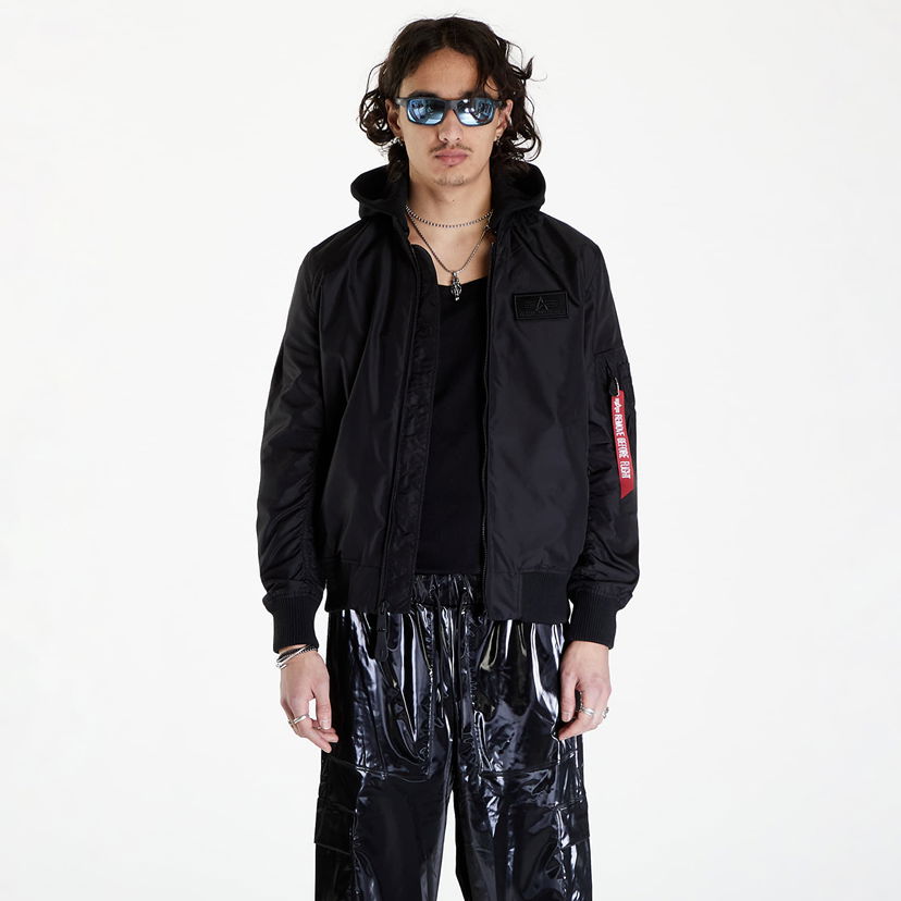 Jakna Alpha Industries MA-1 TT Hood Black/ Black Crna | 196108 515