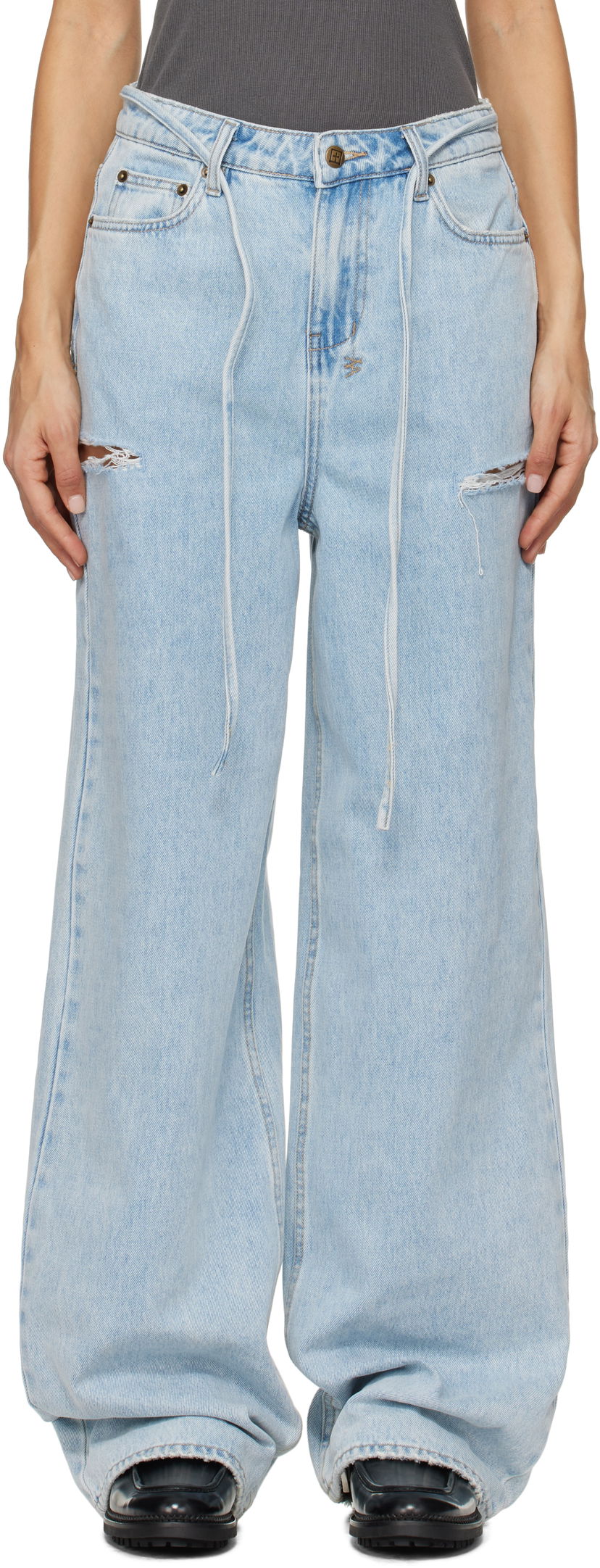 Jeans Ksubi Ksubi Baggy Rollin Kut Out Jeans Plava | WPS25DJ005