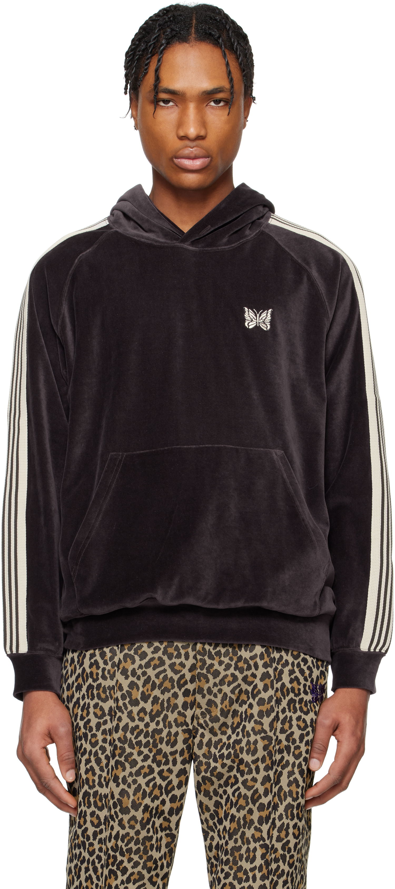 Dukserice Needles Needles Velour Track Hoodie Ljubičasta | QV320, 0