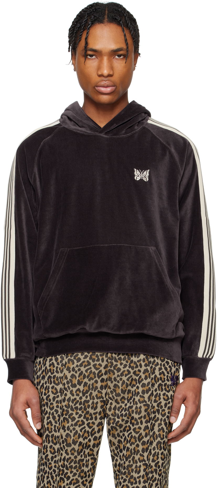 Dukserice Needles Needles Velour Track Hoodie Ljubičasta | QV320
