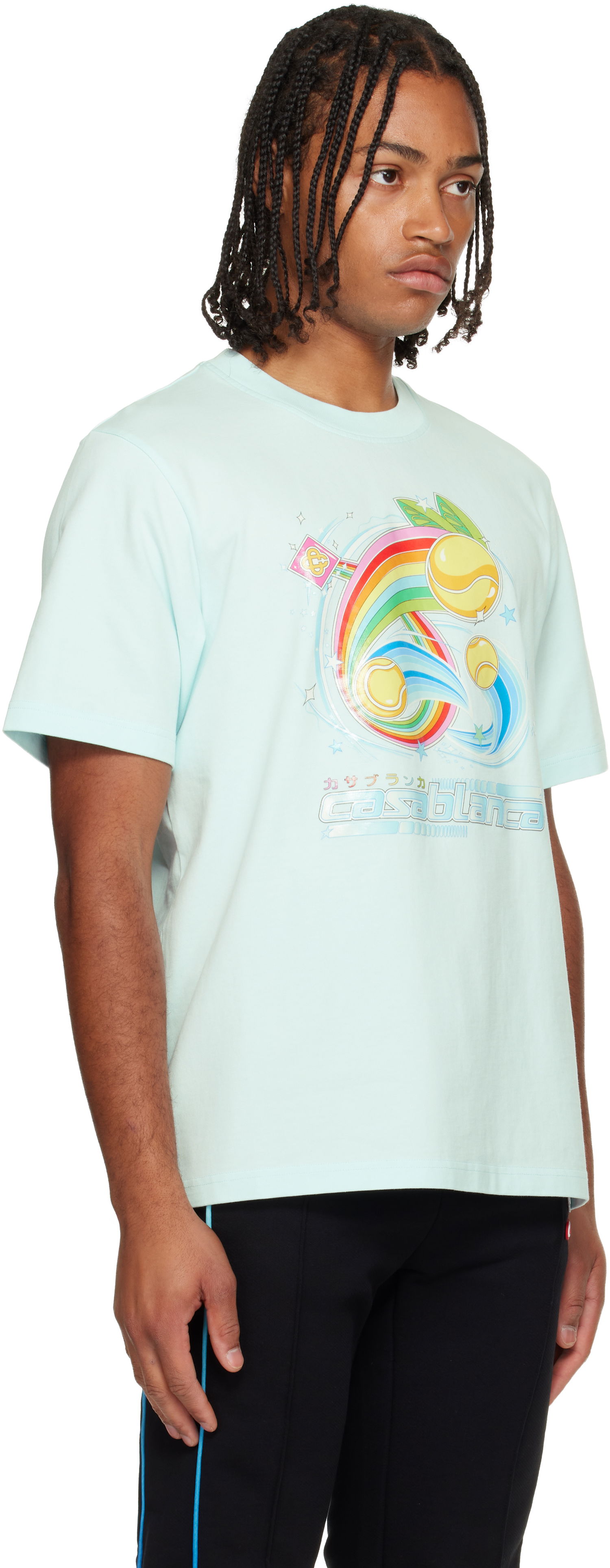 Majica kratkih rukava Casablanca Manga Tennis Ball Short Sleeve T-shirt Tirkiz | M-AW25-JTS-001-07, 1