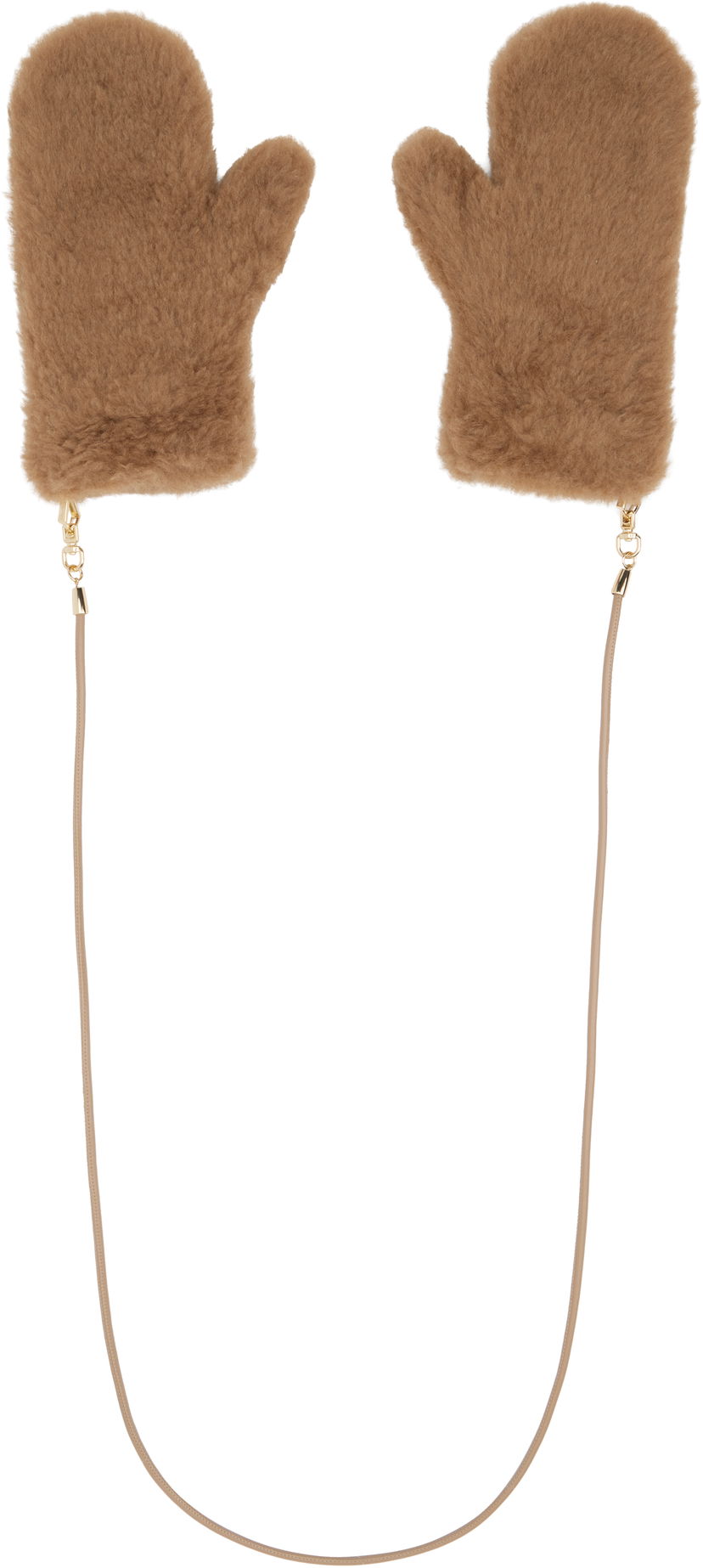 Rukavice Max Mara Max Mara Ombrat2 Faux Fur Mittens Smeđa | 2524566052600