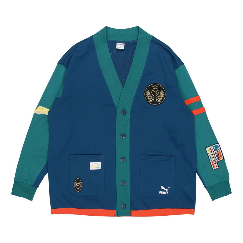 Džemper Puma Mix Badge Long Cardigan Plava | 537004-45