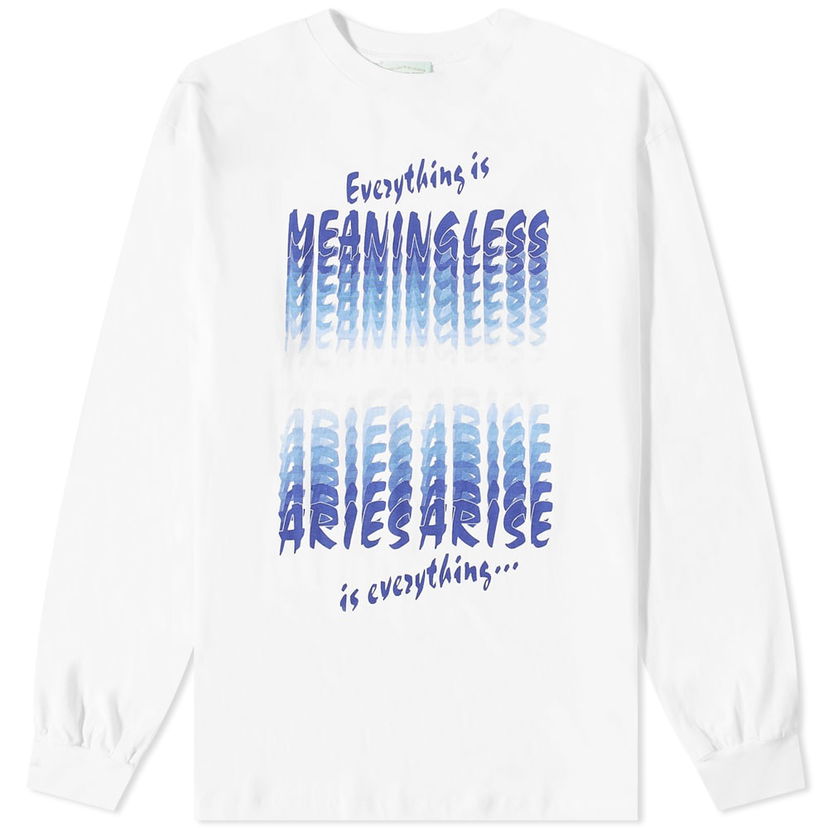 Majica kratkih rukava Aries Aries Long Sleeve Everything Is Meaningless T-Shirt Bijela | FTAR60021-WHT