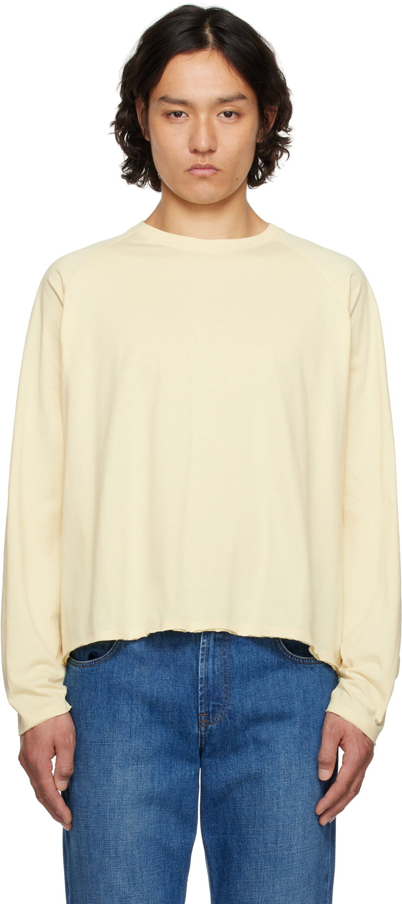 Majica kratkih rukava The Row The Row Jameson Long Sleeve T-Shirt Žuta | 875-K636