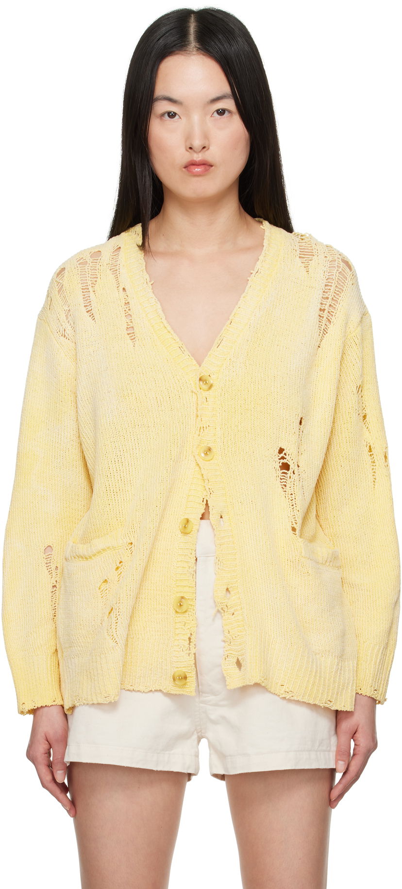Džemper R13 R13 Boyfriend Cardigan Žuta | R13WY237-Y200B