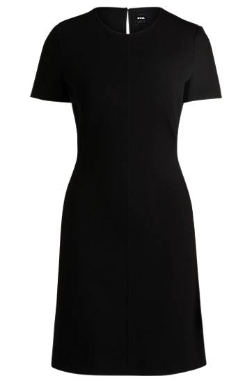 Haljina BOSS Slim Fit Stretch Crew Neck Dress Crna | 50490062