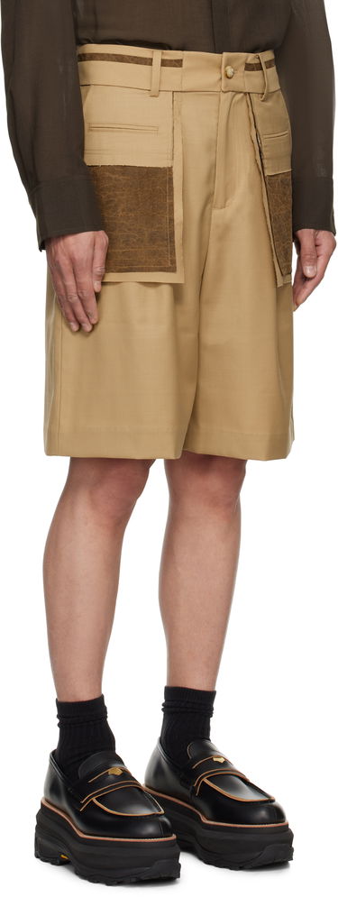 Kratke hlače Feng Chen Wang Feng Chen Wang Deconstructed Patchwork Shorts Bež | FUS19ST02K, 1