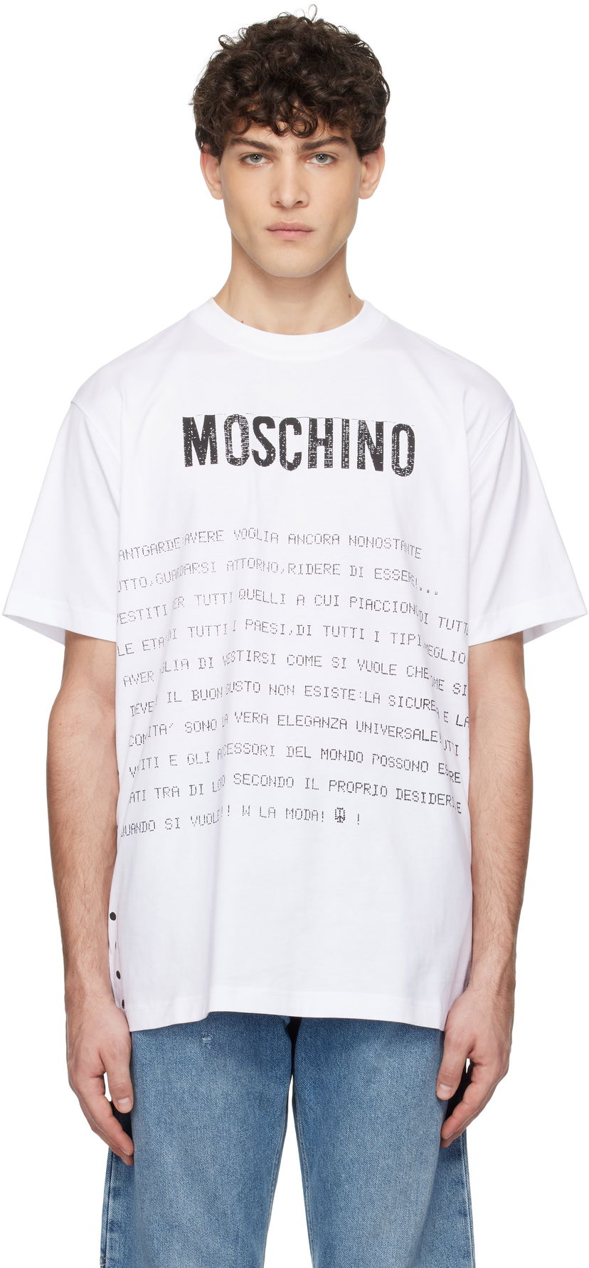 Majica kratkih rukava Moschino Moschino Message Print T-Shirt Bijela | 251ZZA071702411001
