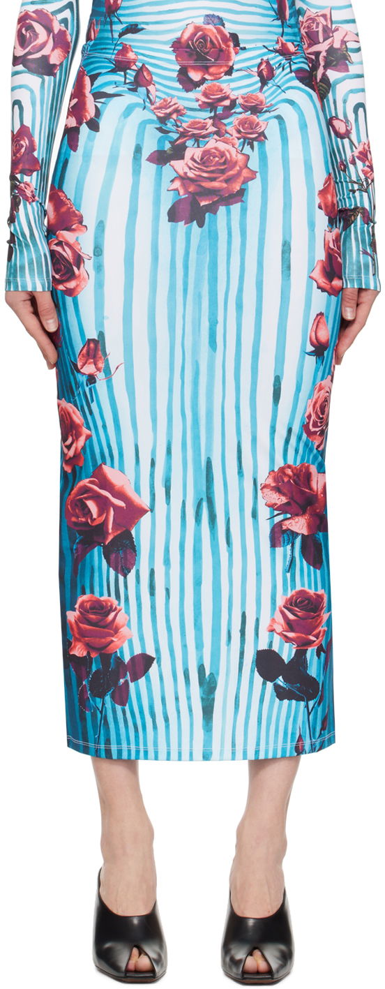 Suknja Jean Paul Gaultier Flower Print Maxi Skirt Plava | 24/25-F-JU088-J551-503001, 0