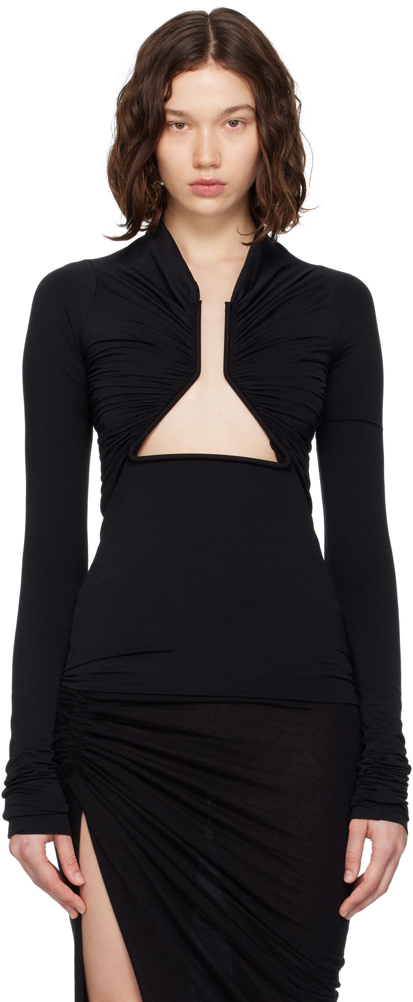Haljina Rick Owens Rick Owens Concordians Double Allanah Prong Top Crna | RP02E4222 JNDB