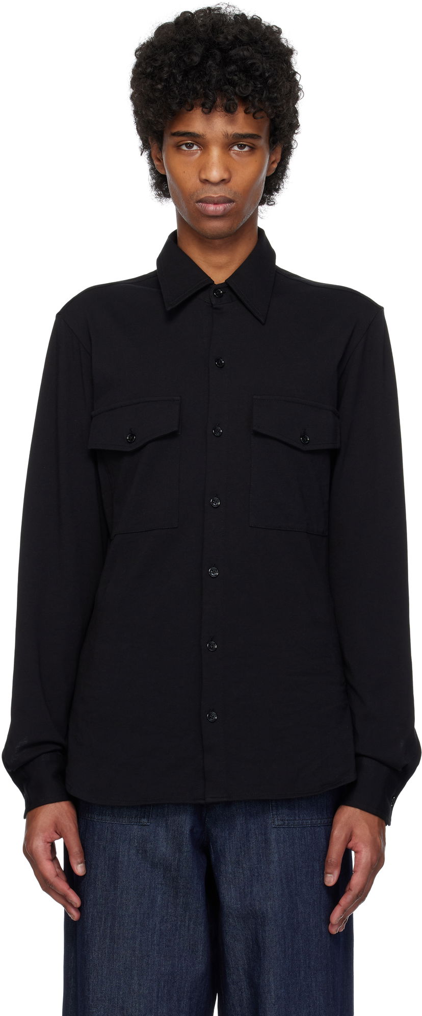 Košulja Dries Van Noten Dries Van Noten Jersey Shirt Crna | 251-021118-1603