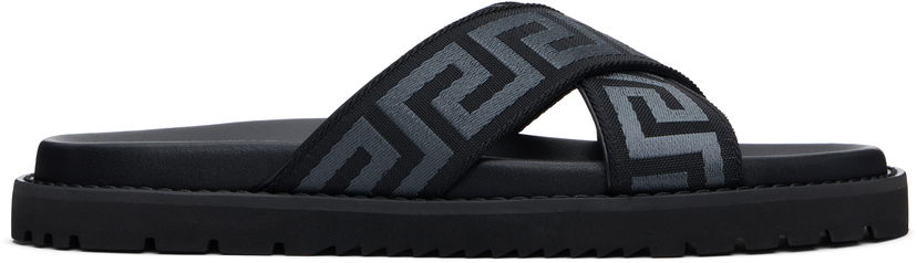 Tenisice i cipele Versace Versace Greek Ribbon Sandals Crna | 1016188_1A13481