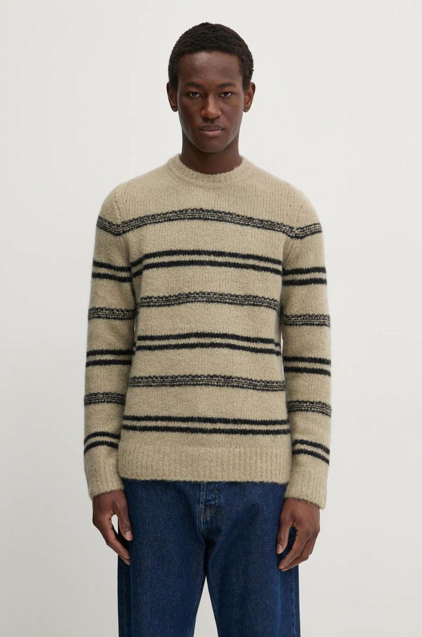 Džemper Samsoe Samsoe Samsoe Samsoe SAARIN Striped Wool Sweater Bež | M24300098