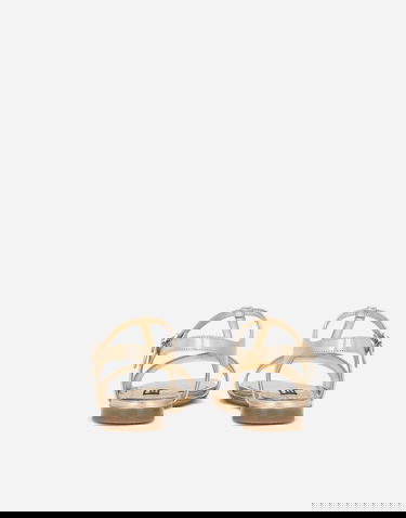 Tenisice i cipele Dolce & Gabbana Foiled Leather T-bar Flat Sandals with Buckle Fastening Metalik | D11155A543987601, 2