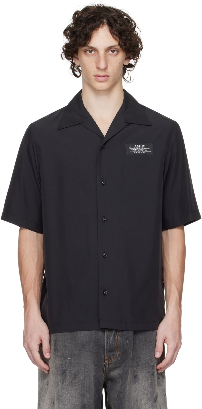 Košulja AMIRI Amiri 'Amiri Spirit' Bowling Shirt Crna | AMSTCA1148